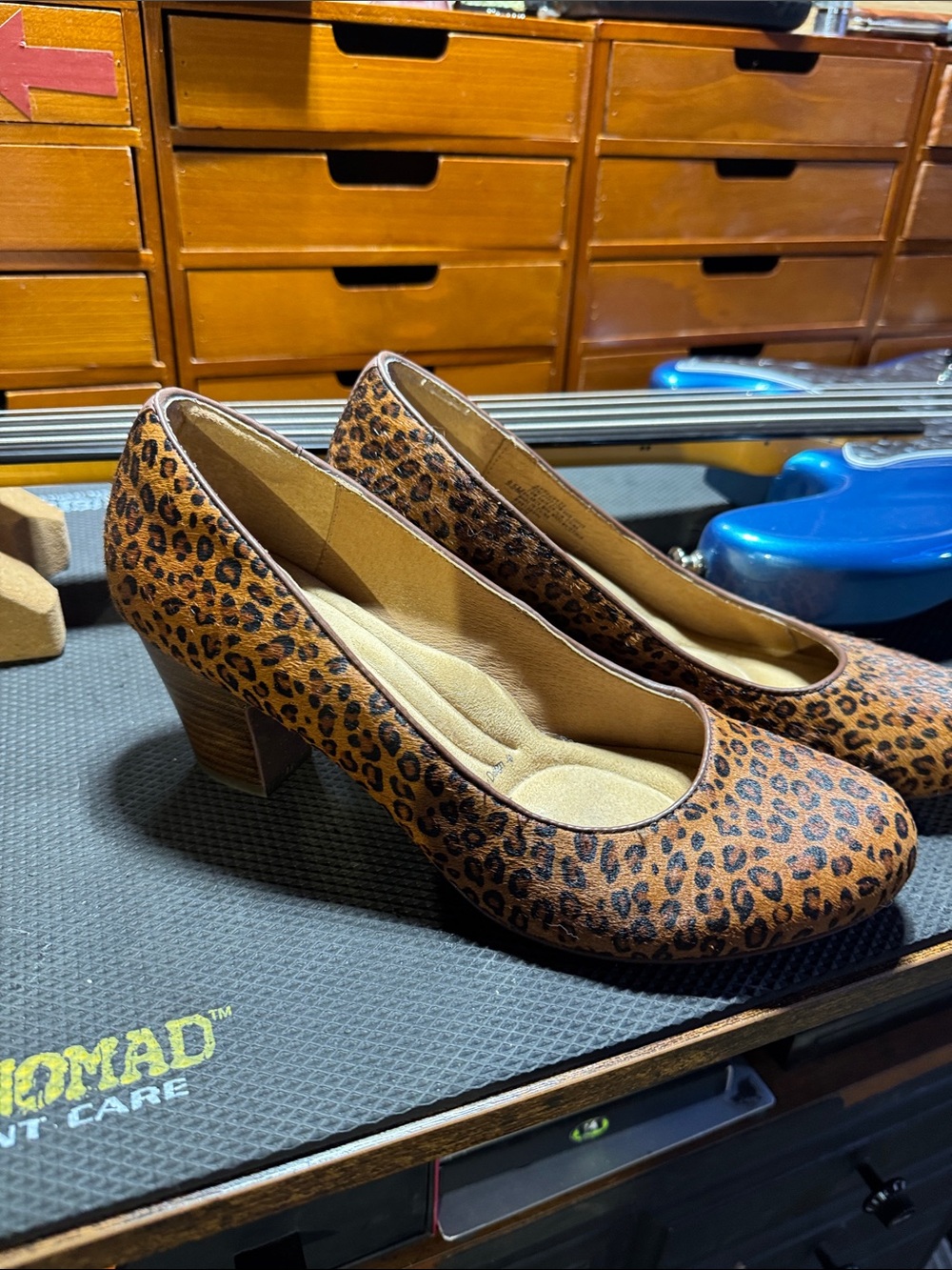 Sofft Leopard Print Block Heel Pumps - Brown/Black